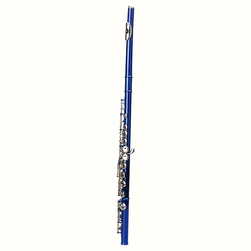 blue 16 hole cupronickel flute in key c details 1