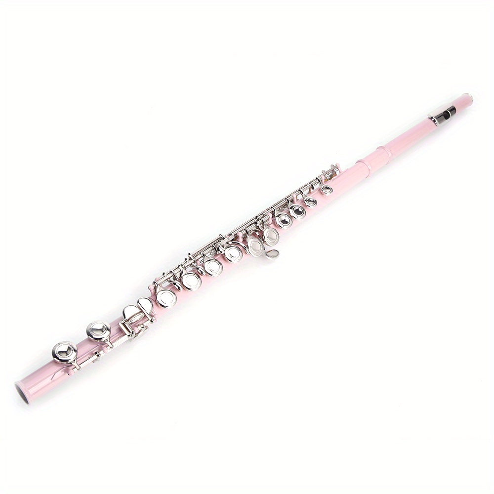 pink 16 hole c tone closed hole copper flute bar cleaning cloth lubricant screwdriver details 7