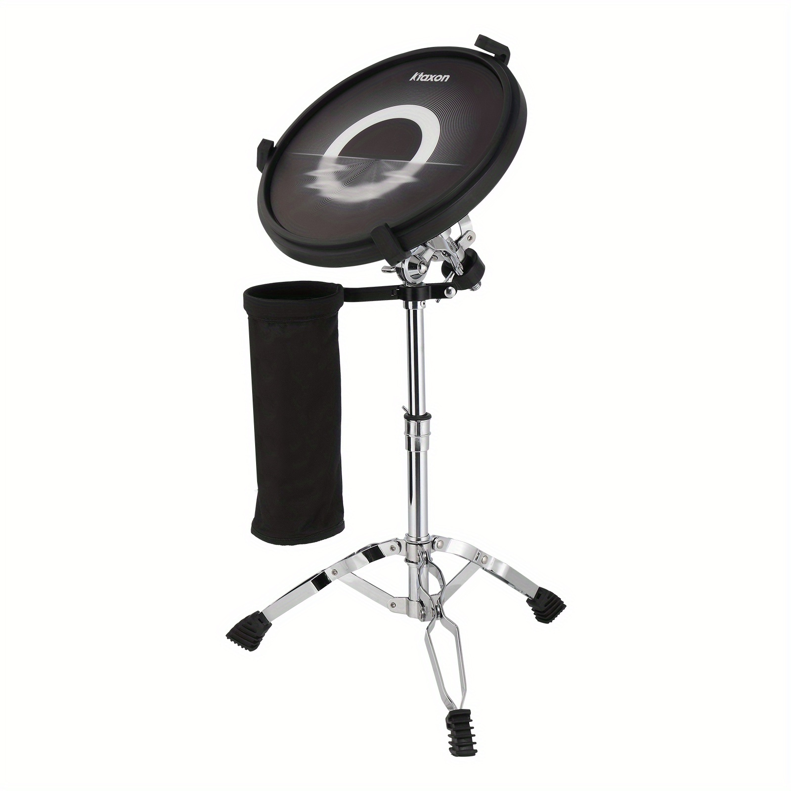 12in round silicone black practice drum with stand details 18