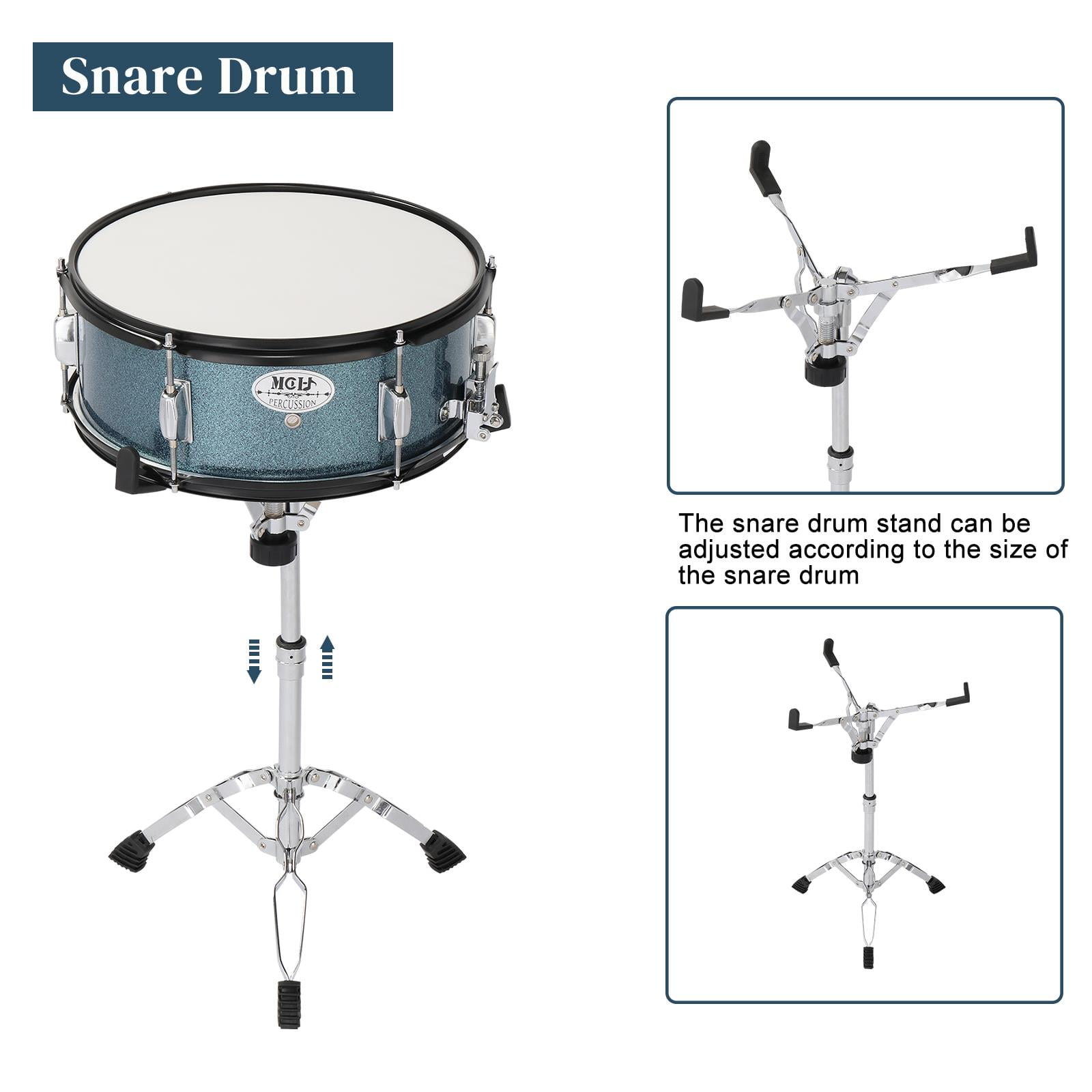 mch 22 inch drum kit for adults beginner with pedal cymbals stands stool and sticks blue details 5