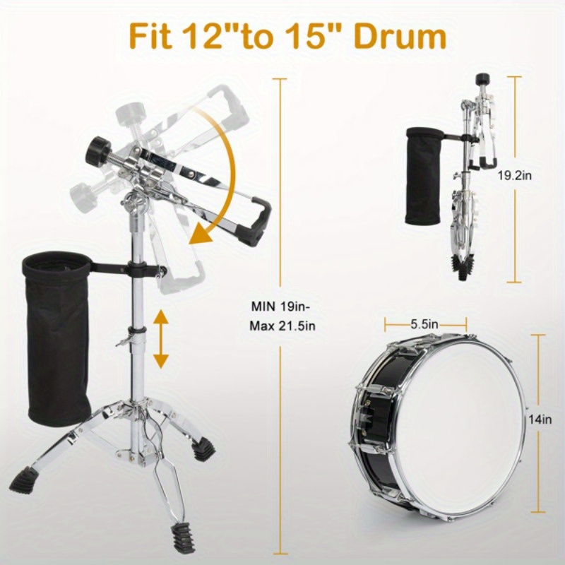 14 x 5 5in snare drum set with drumstick holder snare drum bag strap mute pad drum stick for beginner student black details 2