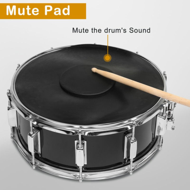 14 x 5 5in snare drum set with drumstick holder snare drum bag strap mute pad drum stick for beginner student black details 3