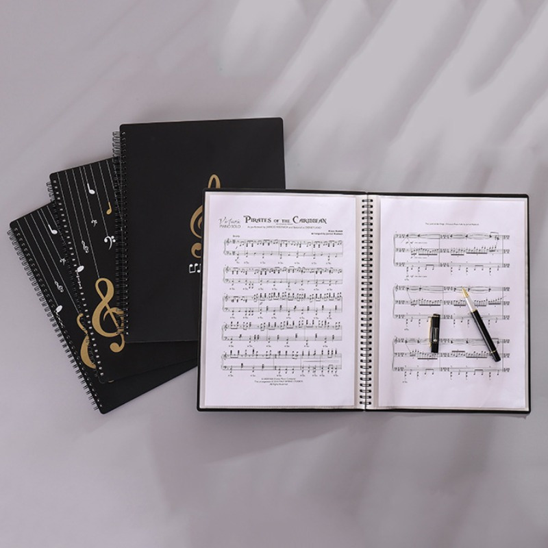 20 sheets 40 pages a4 music sheet folder transparent plastic document file piano score storage organizer details 0