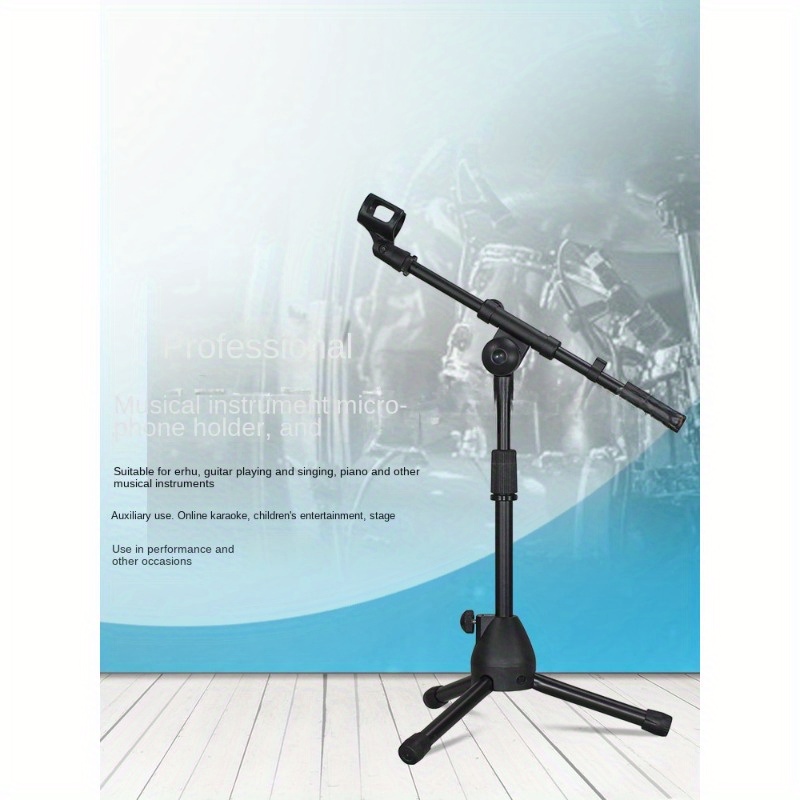 adjustable portable tripod microphone stand for musical instruments compatible with floor drums guitars erhu matouqin and more no power required details 2