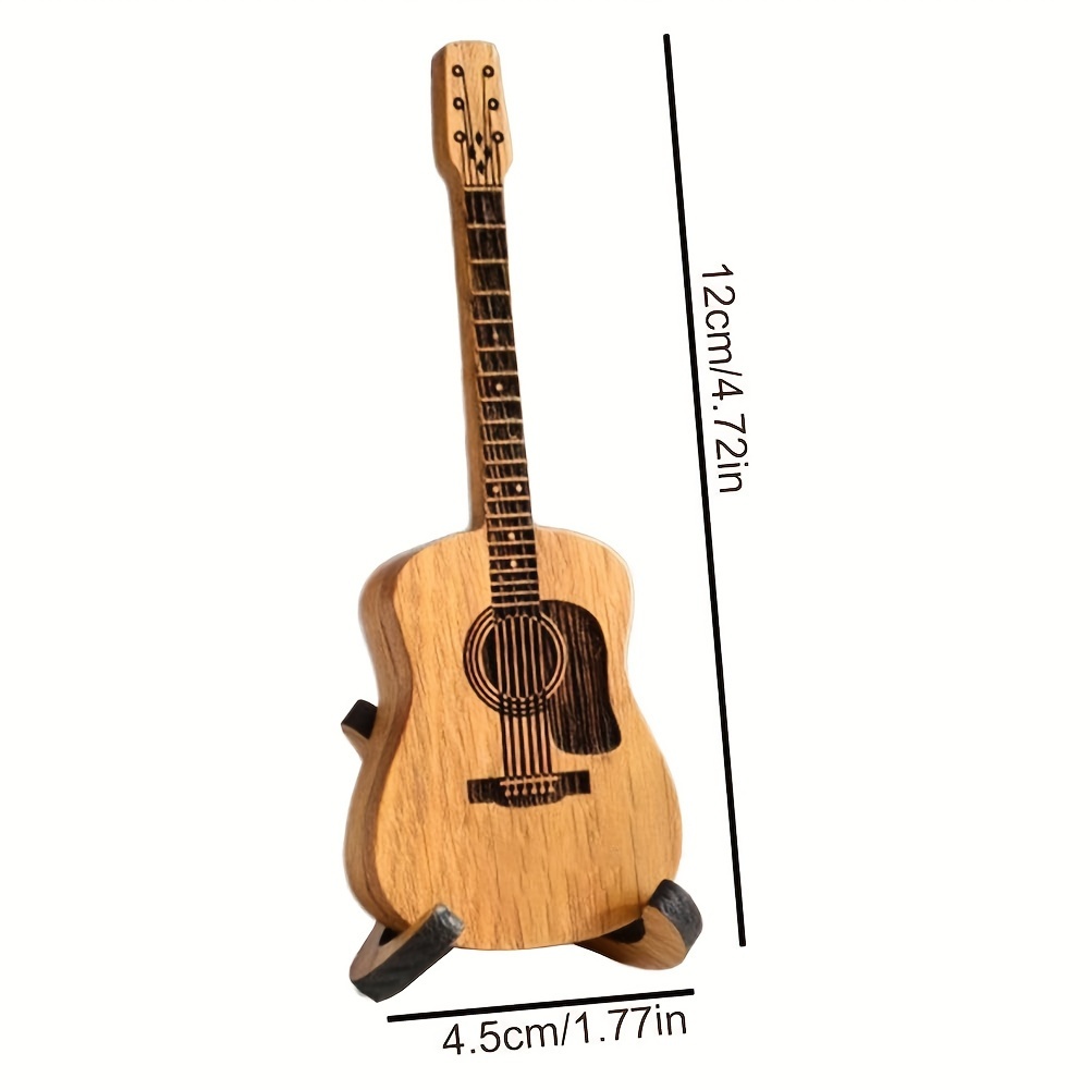 wooden guitar   with stand 5pcs   picks guitar pick holder box musician engraved wooden plectrum case acoustic guitar box for electric bass guitar ukulele lover details 3