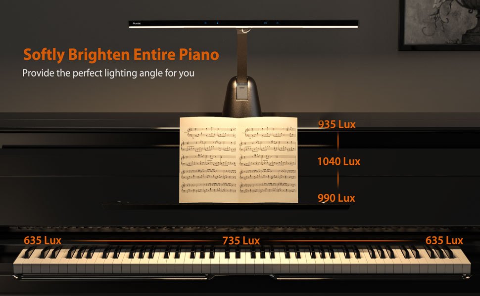 55 ultra wide illumination piano light 12w led professional eye caring piano lamp with auto dimming dimmable modern reading lamp 2h timer music stand light for upright piano details 1